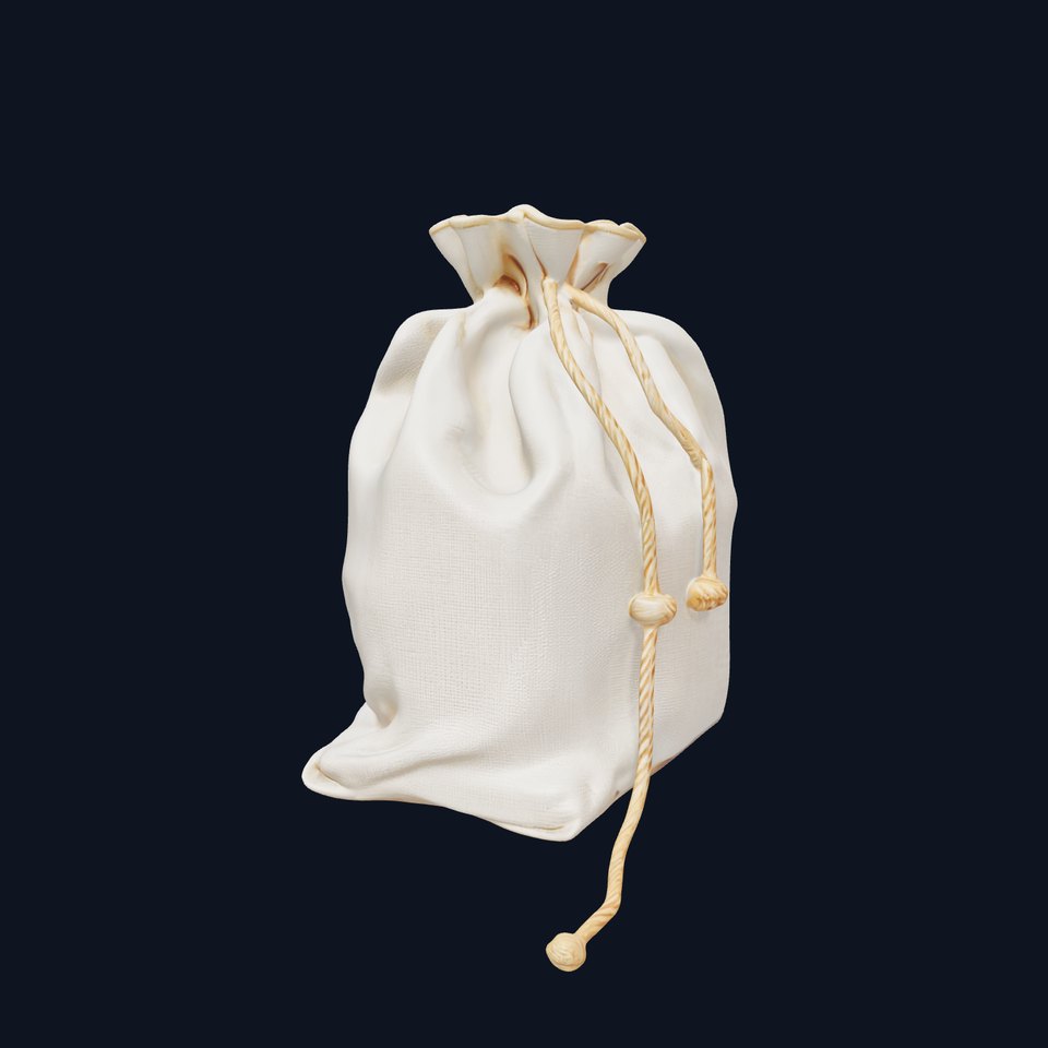 Canvas Drawstring Bag D Model Pack